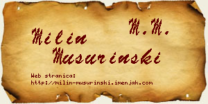 Milin Mušurinski vizit kartica